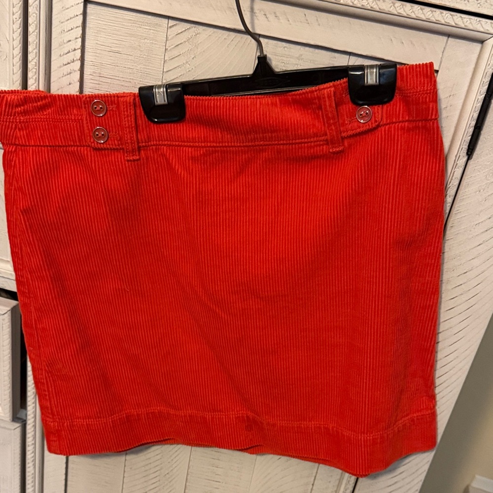 LOFT Red Corduroy Skirt